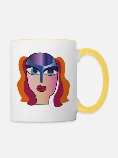 Die Schönheit der Frauen  - Tasse zweifarbig - Weiß/Gelb