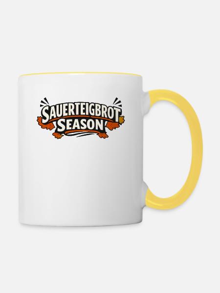 Sauerteigbrot Saison Design - Tasse zweifarbig - Weiß/Gelb
