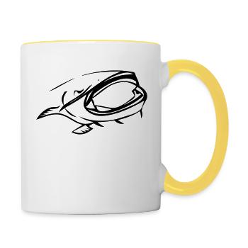 catfish - Tasse zweifarbig - Weiß/Gelb - Rechts