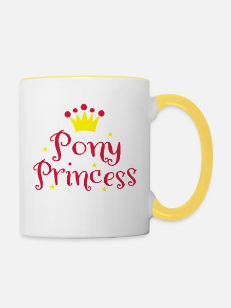 Pony - Tasse zweifarbig - Weiß/Gelb