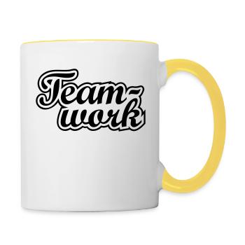 team work - Contrasting Mug - white/yellow - Right