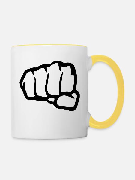 Faust - Tasse zweifarbig - Weiß/Gelb
