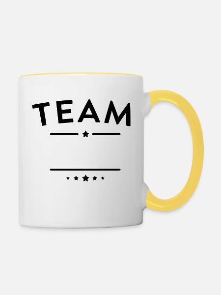 Team - Tasse zweifarbig - Weiß/Gelb