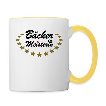 Master baker, bakers - Contrasting Mug - white/yellow - Right