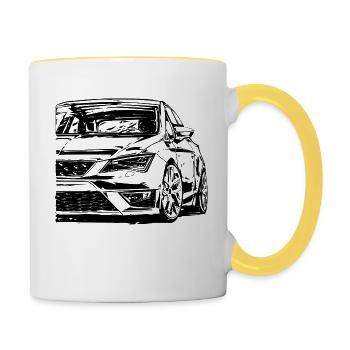 Leon 5F FR Dirty - Contrasting Mug - white/yellow - Right