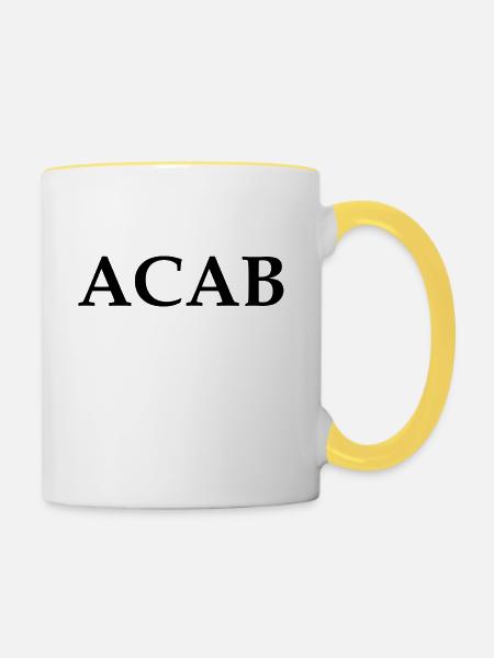 ACAB - Spongebozz - Tasse zweifarbig - Weiß/Gelb
