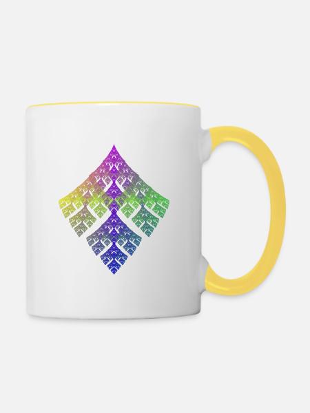 Fraktal - Tasse zweifarbig - Weiß/Gelb