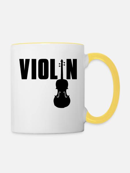 violin - Tasse zweifarbig - Weiß/Gelb