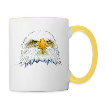 gxp eagle bald eagle vector art - Contrasting Mug - white/yellow - Right
