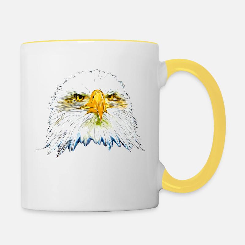 gxp aigle chauve aigle vecteur de l'art - Mug contrasté - blanc/jaune