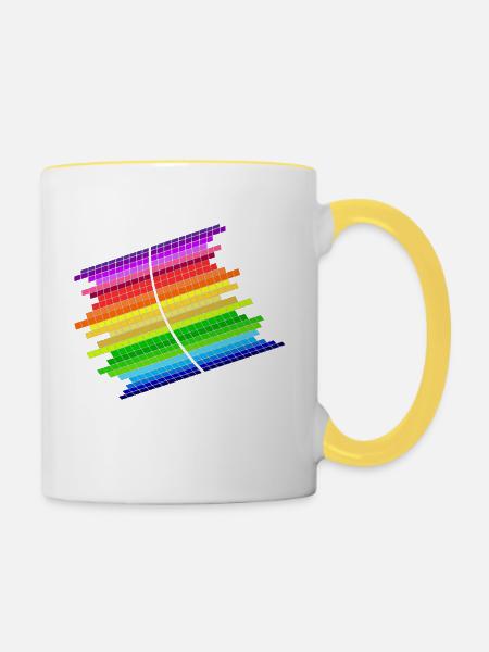 RainBow Equalizer - Tasse zweifarbig - Weiß/Gelb
