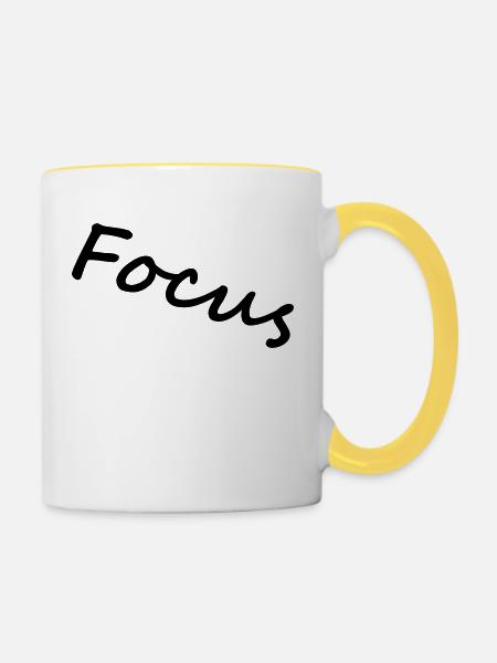 Focus - Tasse zweifarbig - Weiß/Gelb