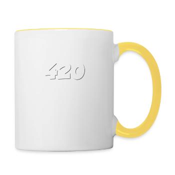 420 - Tasse zweifarbig - Weiß/Gelb - Rechts