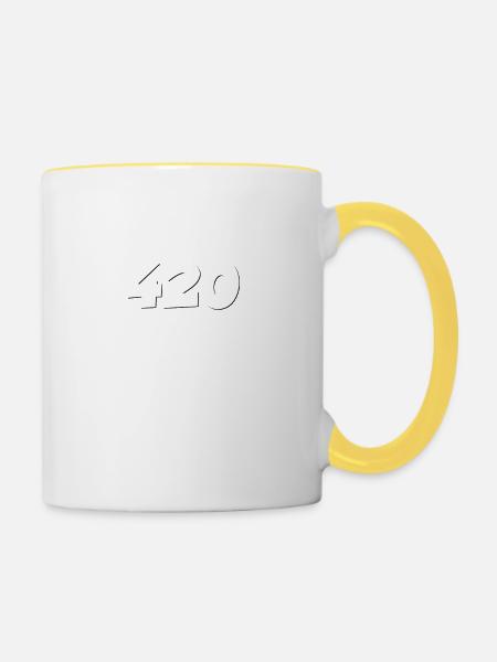 420 - Tasse zweifarbig - Weiß/Gelb