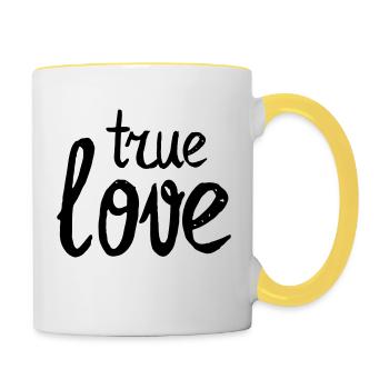 true love - Contrasting Mug - white/yellow - Right