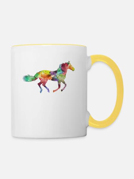 Rainbow Horse - Tasse zweifarbig - Weiß/Gelb