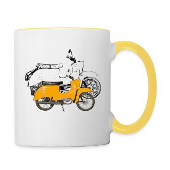 doppelte Schwalbe Saharabraun - Tasse zweifarbig - Weiß/Gelb - Rechts