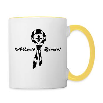 Pfadfinder Halsband - Tasse zweifarbig - Weiß/Gelb - Rechts