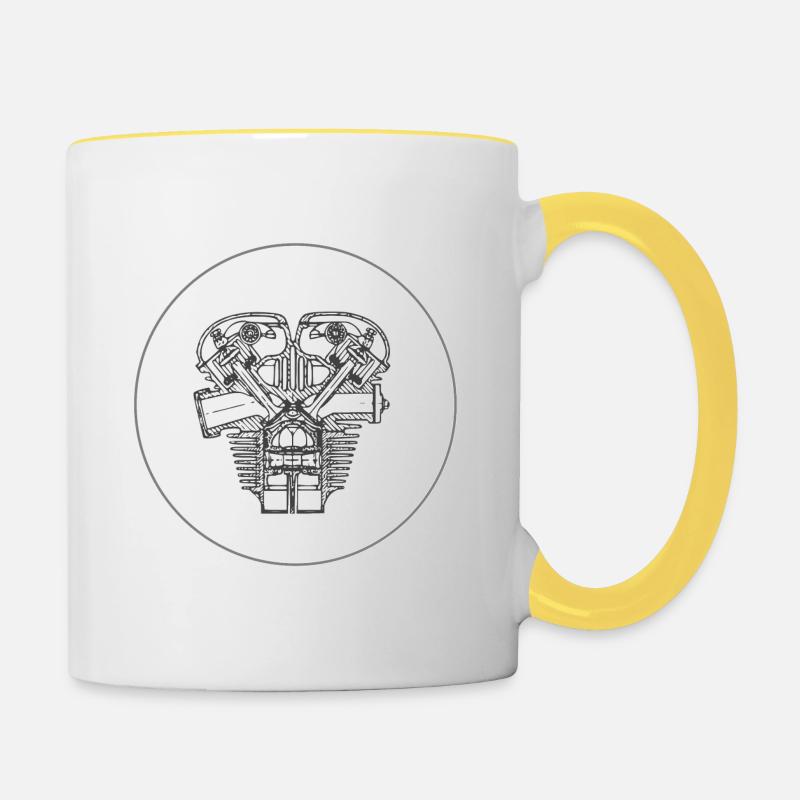 AWO 425 - masterpiece in engineering - white - Contrasting Mug - white/yellow
