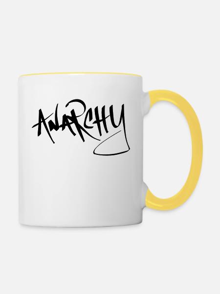 Anarchy - Tasse zweifarbig - Weiß/Gelb