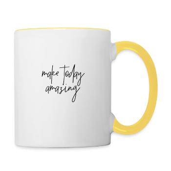 Make today amazing - Mug contrasté - blanc/jaune - Droite