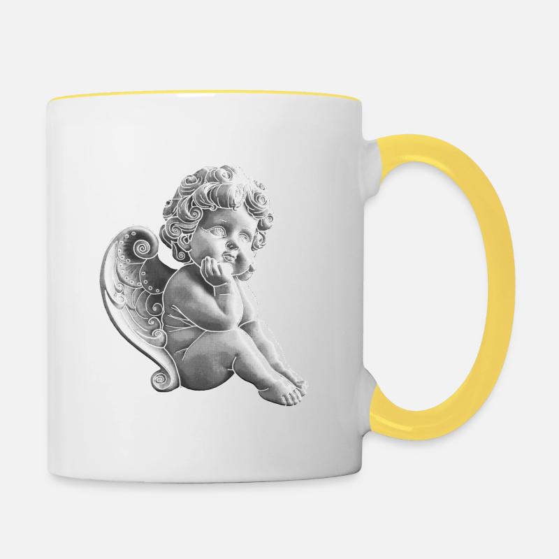 Ange Angel Ange Idée cadeau - Mug contrasté - blanc/jaune
