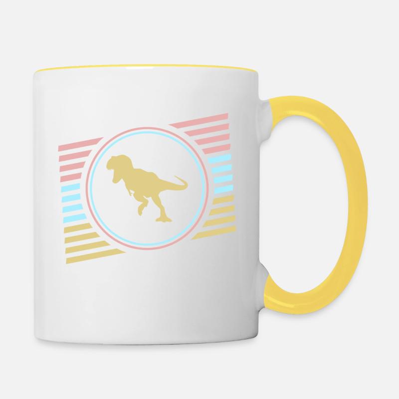 T-Rex - Mug contrasté - blanc/jaune
