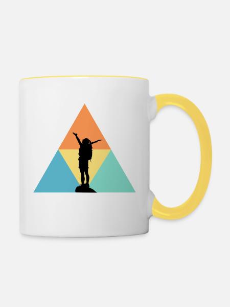 Reise - Tasse zweifarbig - Weiß/Gelb
