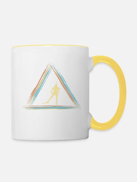Biathlon - Tasse zweifarbig - Weiß/Gelb