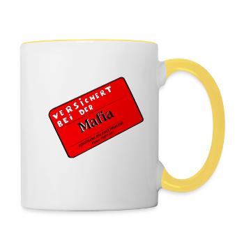Mafia versichertenkarte - Tasse zweifarbig - Weiß/Gelb - Rechts