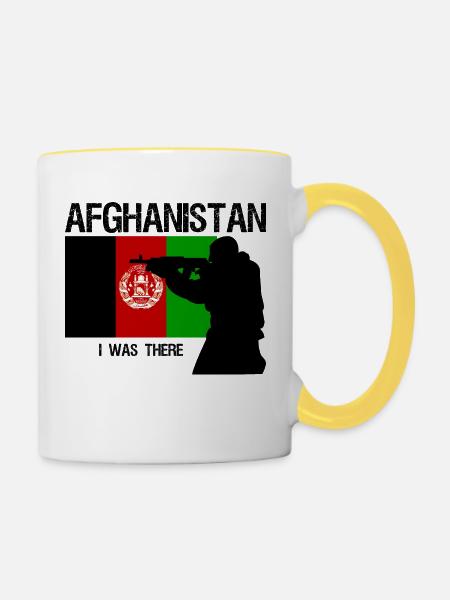Afghanistan - Tasse zweifarbig - Weiß/Gelb