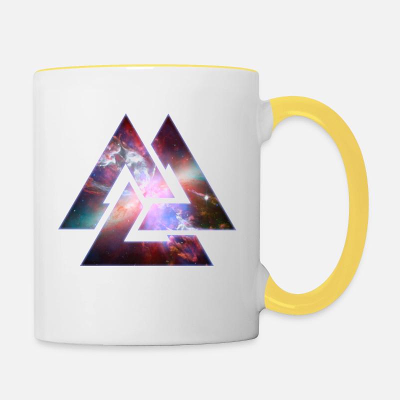 Cosmic Triangle Knot - Mug contrasté - blanc/jaune