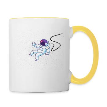 Weltraum-Astronaut - Tasse zweifarbig - Weiß/Gelb - Rechts