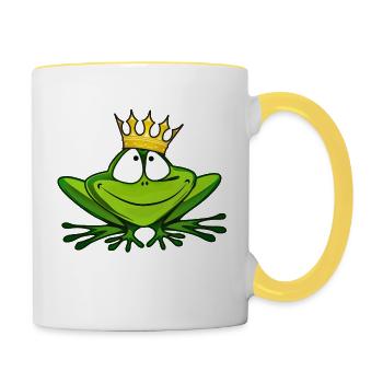 Grenouille Prince - Grenouille - Mug contrasté - blanc/jaune - Droite