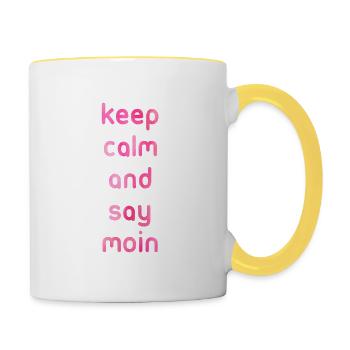 image00021en, grand-mère, grand-père, maman, papa, partenaire, Schw - Mug contrasté - blanc/jaune - Droite