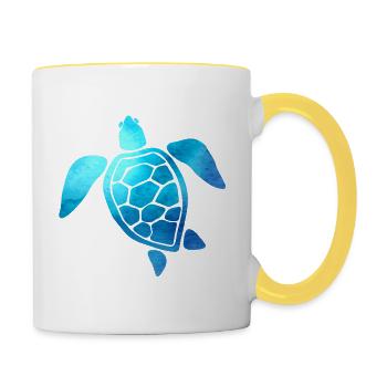 Marine Biology marine biologie océan biobiologiste marin - Mug contrasté - blanc/jaune - Droite