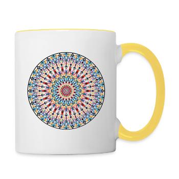 Mandala - Tasse zweifarbig - Weiß/Gelb - Rechts