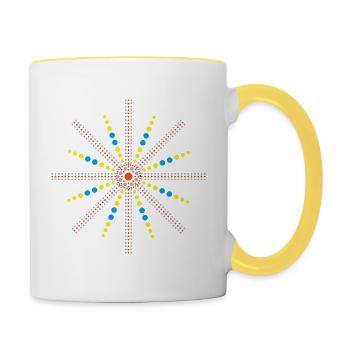 Mandala zen de sérénité - Mug contrasté - blanc/jaune - Droite