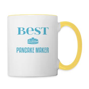 Crêpes Cadeau de crêpes pour les amateurs de crêpes - Mug contrasté - blanc/jaune - Droite