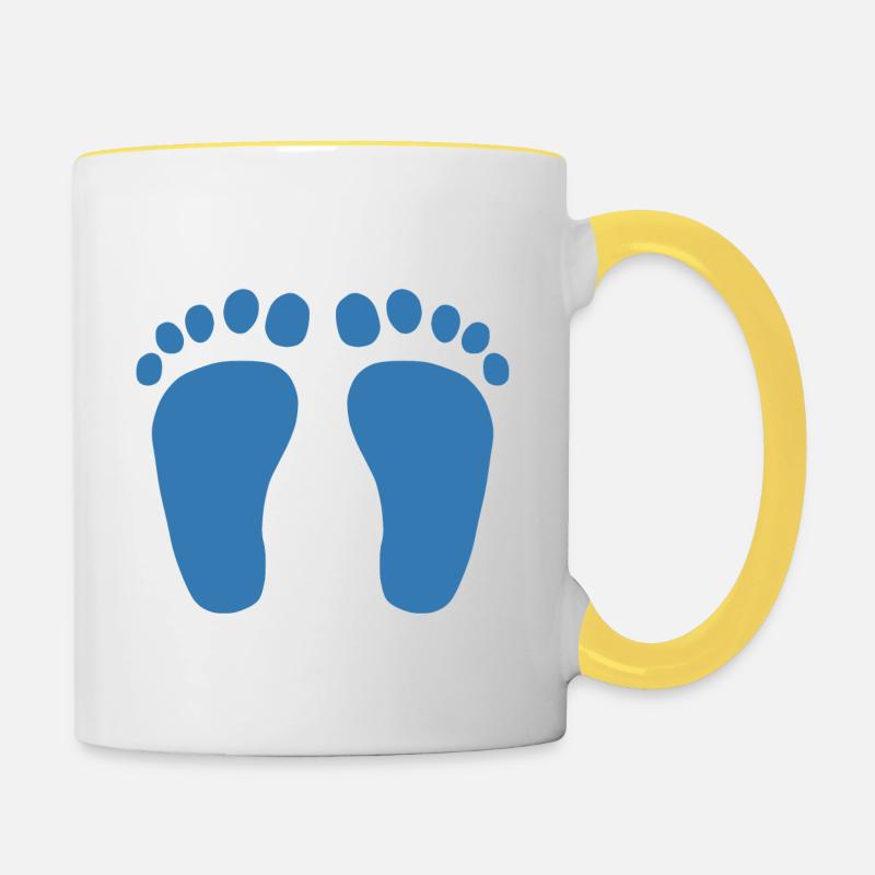 Pieds bleus - Mug contrasté - blanc/jaune