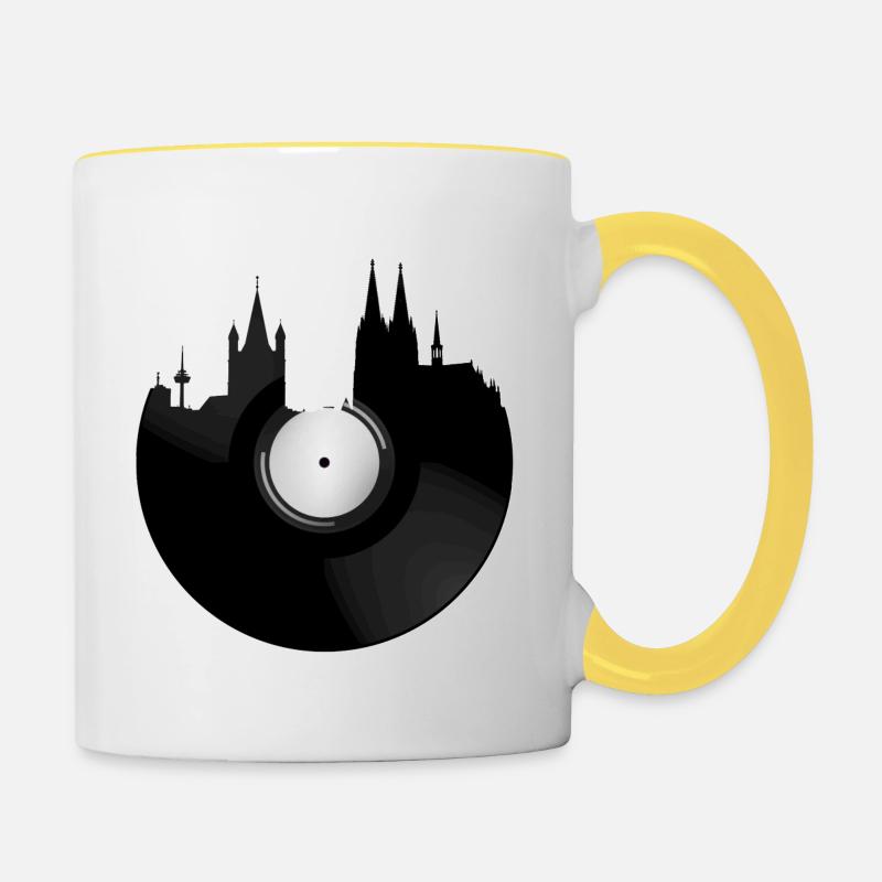 Cologne Long Play - Cologne LP - Mug contrasté - blanc/jaune