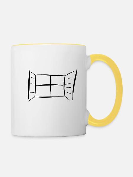 Fenster - Tasse zweifarbig - Weiß/Gelb