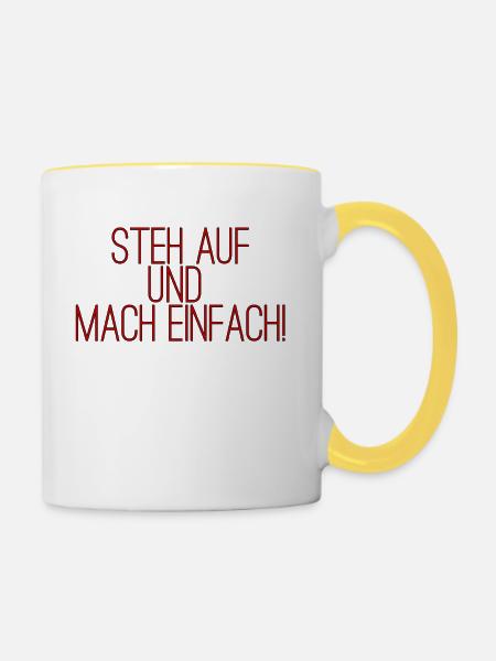 motivation - Tasse zweifarbig - Weiß/Gelb