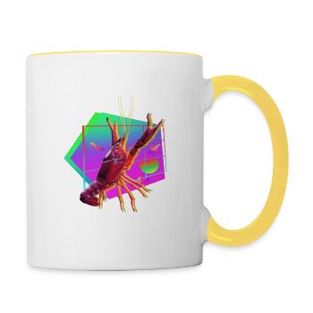 Lobster Boy - Tasse zweifarbig - Weiß/Gelb - Rechts