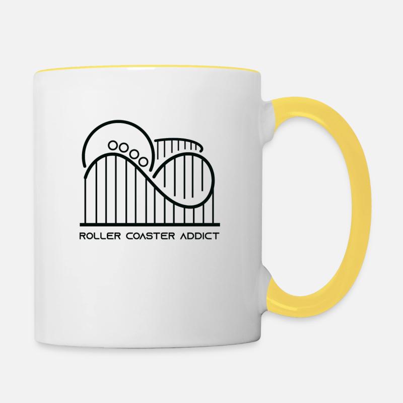 Roller Coaster Addict - Roller Coaster Fan - Contrasting Mug - white/yellow