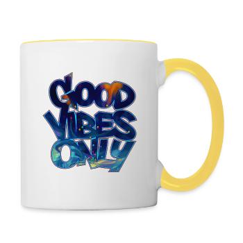 VIBES ONLY Graffiti - Contrasting Mug - white/yellow - Right