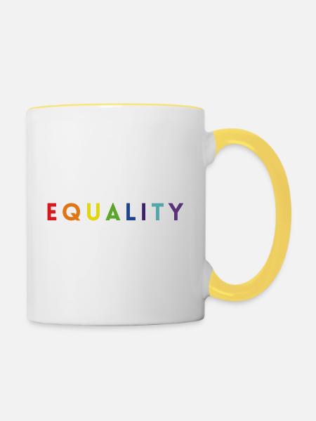 Equality lgbt Geschenk - Tasse zweifarbig - Weiß/Gelb