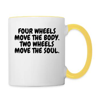 Biker Motorbike Motorrad Moto Motard Speed Sport - Contrasting Mug - white/yellow - Right