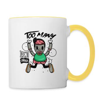 Hey! Obtenez ce teeshirt unique et détaillé en - Mug contrasté - blanc/jaune - Droite