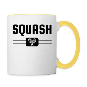Squash Sport Game Match Champion Victory - Mug contrasté - blanc/jaune - Droite